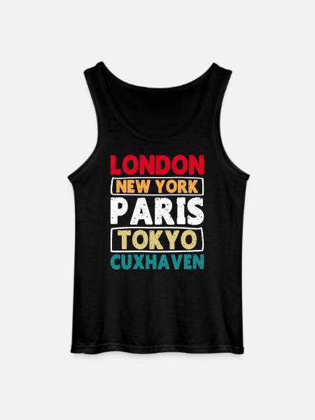 North Sea LONDON NEW YORK PARIS TOKYO CUXHAVEN - Gildan Men’s Tank Top - black