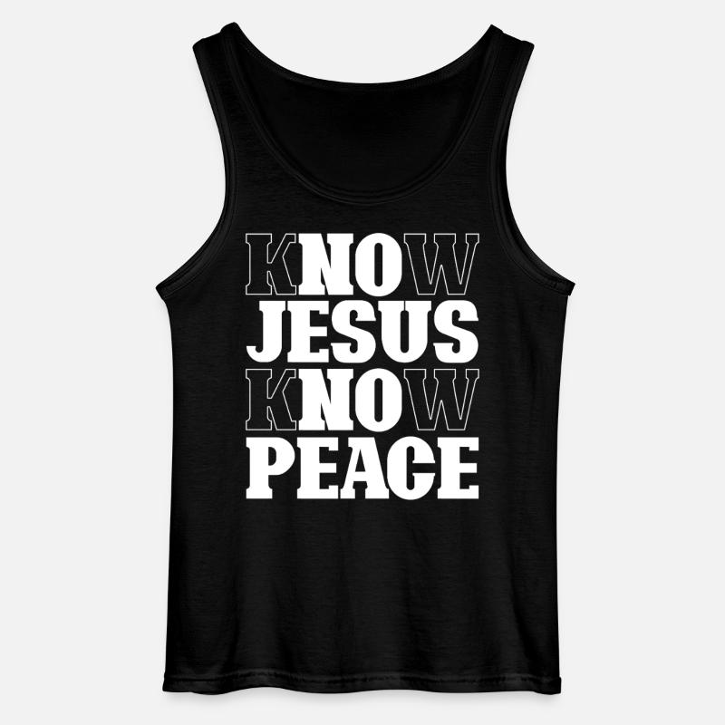 Know Jesus Know Peace Schriftzug - Gildan Männer Tank Top - Schwarz