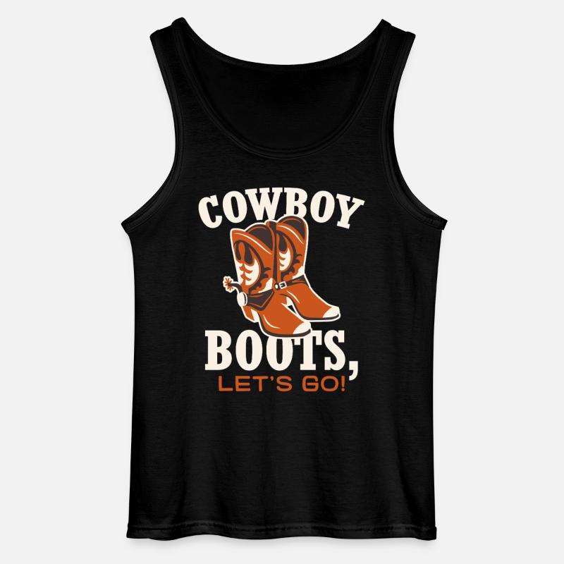 Cowboy Boots Let's Go - Gildan Männer Tank Top - Schwarz