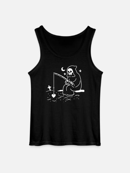 Grim Reaper's Heart Catcher - Gildan Men’s Tank Top - black