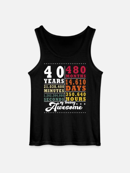 40e anniversaire de son quarantième anniversaire - Débardeur Gildan Homme - noir