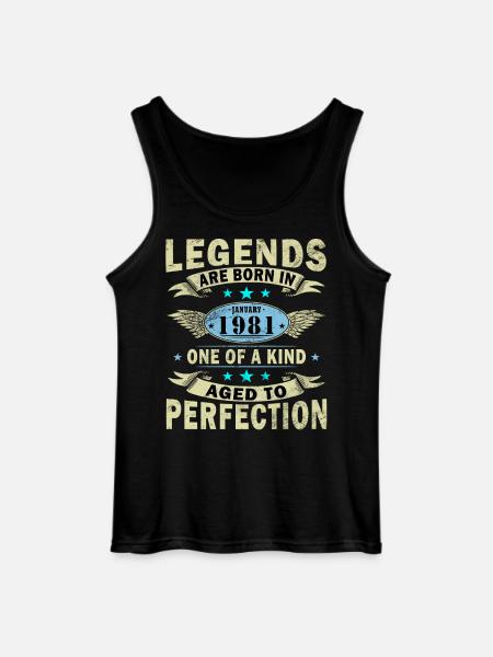 January 1981 birthday January 1981 January - Gildan Men’s Tank Top - black