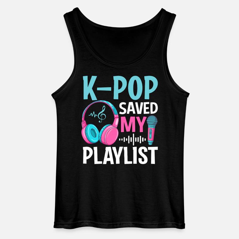 K-Pop Saved My Playlist - Gildan Männer Tank Top - Schwarz