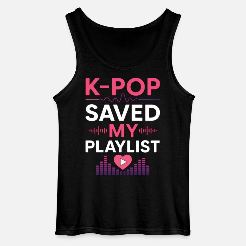 K-Pop Saved My Playlist - Gildan Männer Tank Top - Schwarz