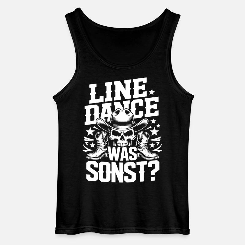 Line Dance Schädel Cowboy - Gildan Männer Tank Top - Schwarz