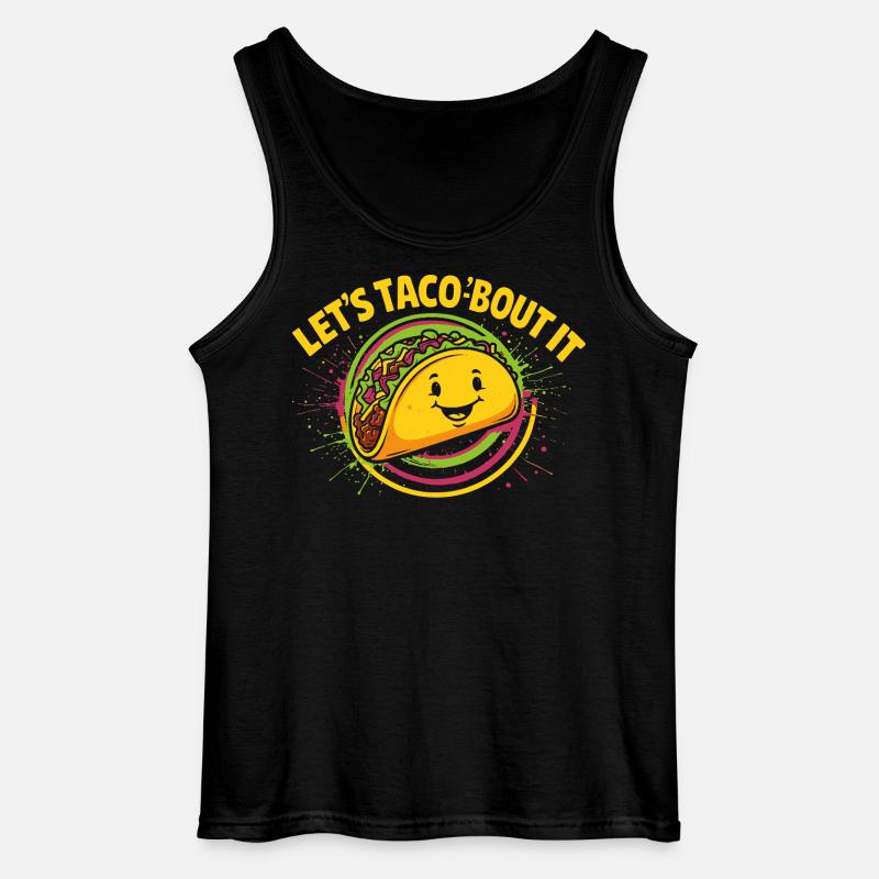 Let’s Taco’bout It – Lustiges Taco Design - Gildan Männer Tank Top - Schwarz