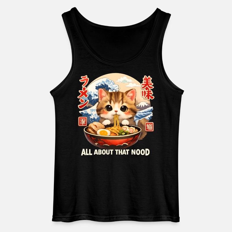 Kawaii Kätzchen Ramen Anime - Gildan Männer Tank Top - Schwarz