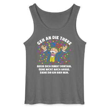 Cheers | Confetti | Go to the bar | Costume - Gildan Men’s Tank Top - charcoal grey - Front - AI Model Male 185 dark (185cm)