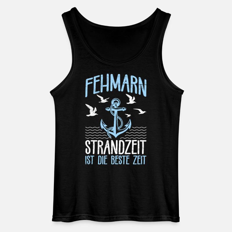 Ostsee FEHMARN STRANDZEIT DIE BESTE ZEIT - Gildan Männer Tank Top - Schwarz