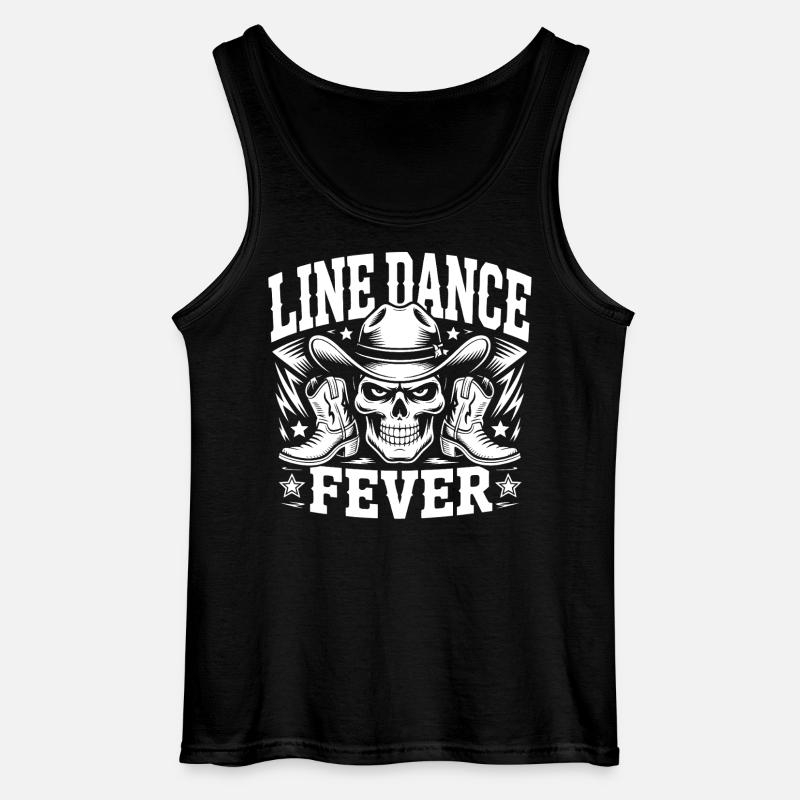 Line Dance Skull Boots - Gildan Männer Tank Top - Schwarz