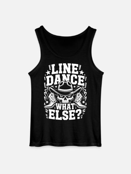 Line Dance Skull Cowboy Logo - Gildan Men’s Tank Top - black