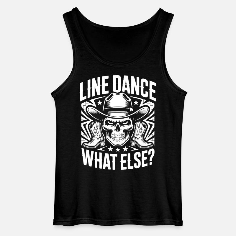 Line Dance Skull Cowboy - Gildan Männer Tank Top - Schwarz