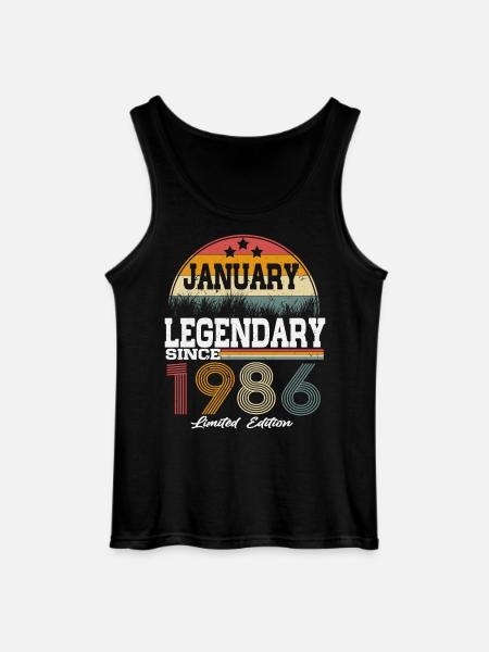 Legends-were-born-in-January-1986 - Gildan Men’s Tank Top - black