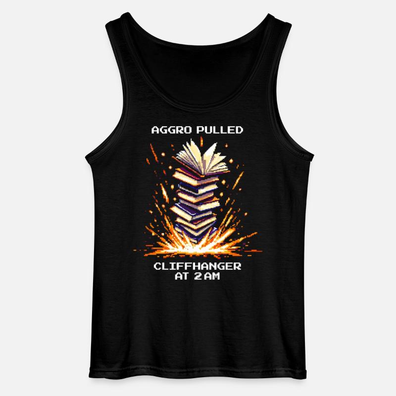 Aggro gezogen | Cliffhanger Lesen Nachteule - Gildan Männer Tank Top - Schwarz