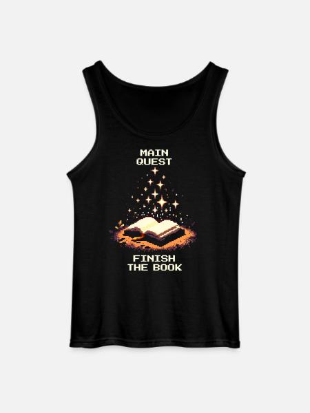 Hauptquest: Buch beenden | Lesemotivation - Gildan Männer Tank Top - Schwarz