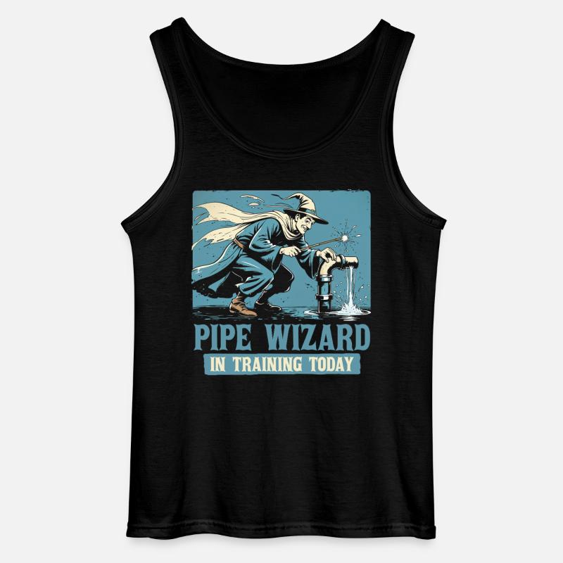 Pipe Layer Pipeline Builder - Gildan Men’s Tank Top - black