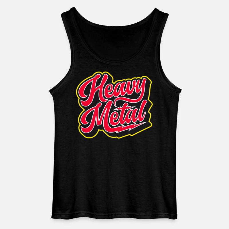 Heavy Metal Bold 3D Script - Gildan Men’s Tank Top - black