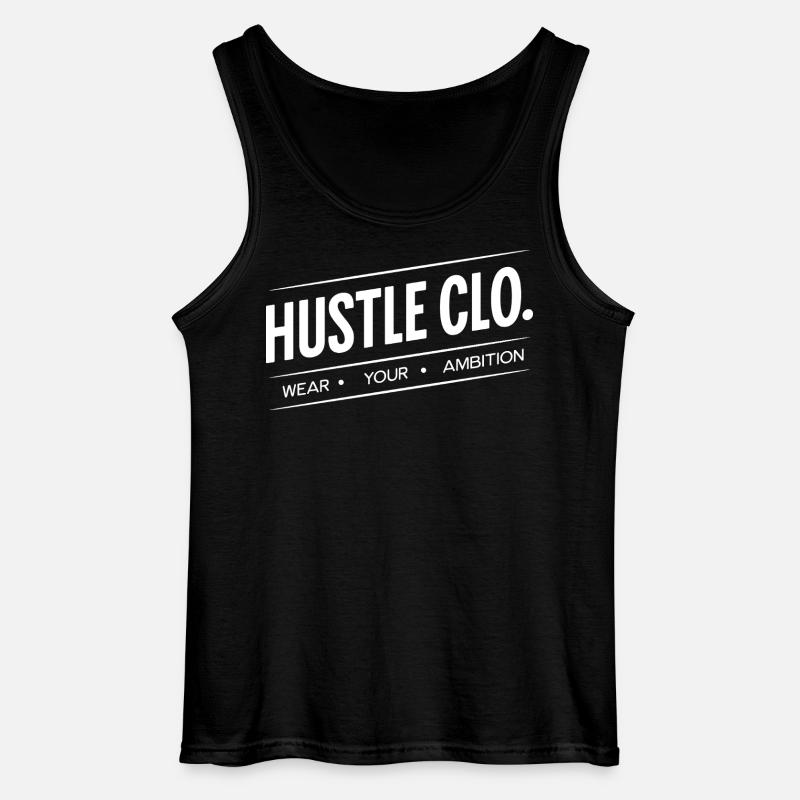 Hustle Clo Ambition Logo - Gildan Männer Tank Top - Schwarz