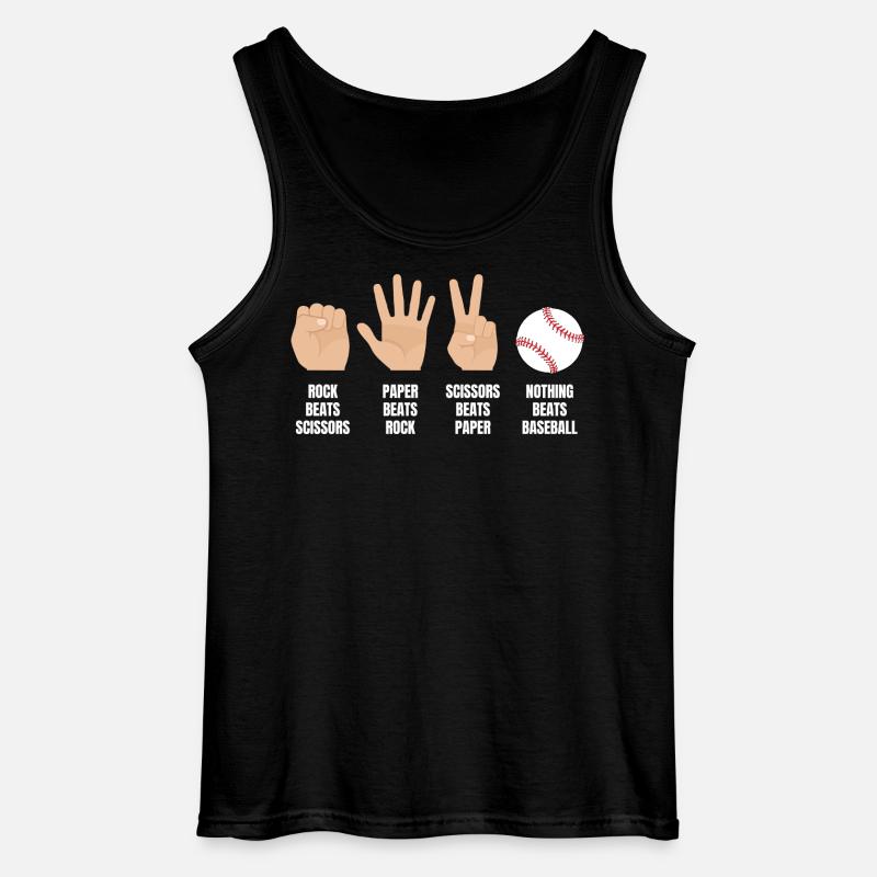 schere stein papier nichts schlägt baseball - Gildan Männer Tank Top - Schwarz