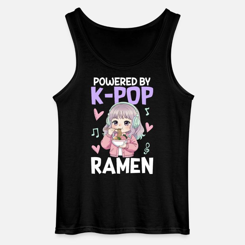 Powered By K-Pop Ramen - Gildan Men’s Tank Top - black