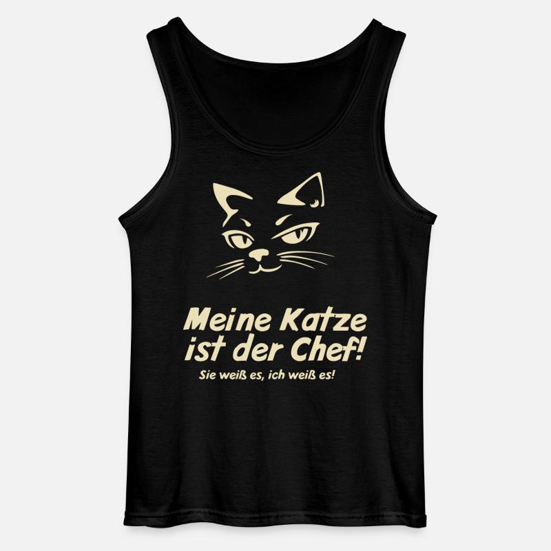Meine Katze ist der Chef  - Gildan Männer Tank Top - Schwarz