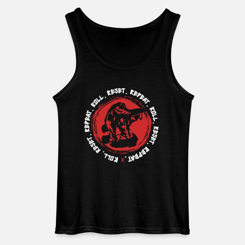 Judo Martial Arts Roll Reset Repeat - Gildan Men’s Tank Top - black