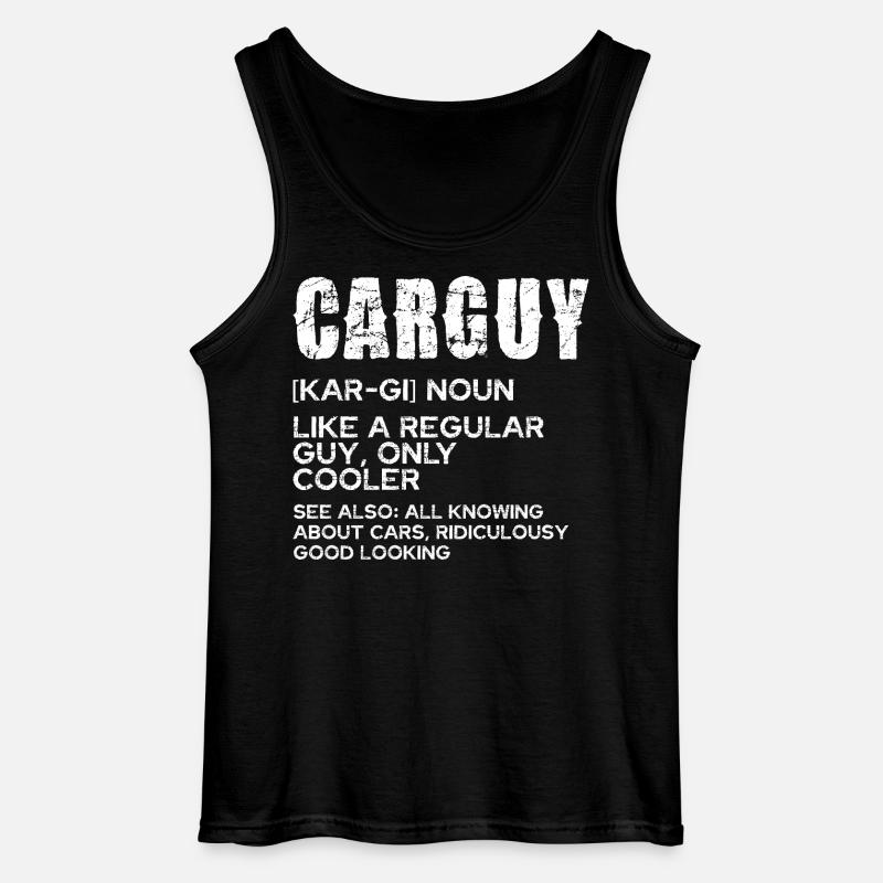 CarGuy Distressed Typography - Gildan Men’s Tank Top - black