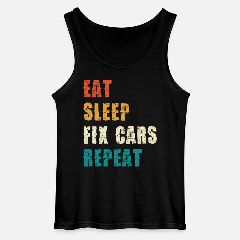 MANGIA, DORME RISOLVI LE AUTO RIPETO. - Canotta da uomo Gildan - nero