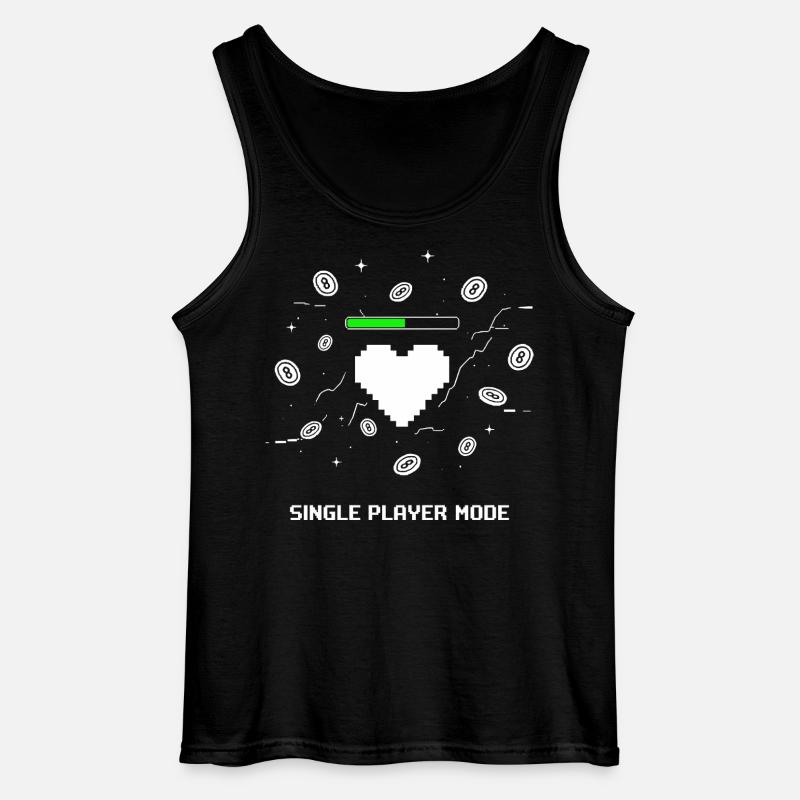 Single Player Mode Gamer Herz - Gildan Männer Tank Top - Schwarz