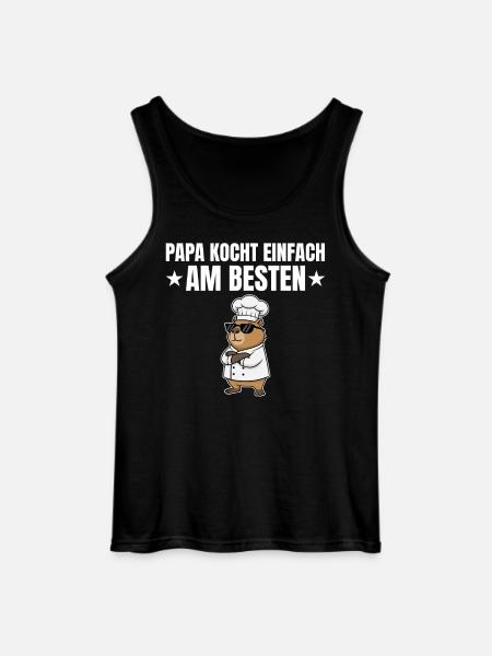 Dad Cooks Best - Capybara Chef - Gildan Men’s Tank Top - black