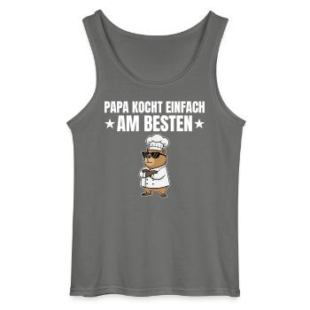 Papa cuisine le mieux - Chef capybara - Débardeur Gildan Homme - charbon - Devant - AI Model Male 185 dark (185cm)