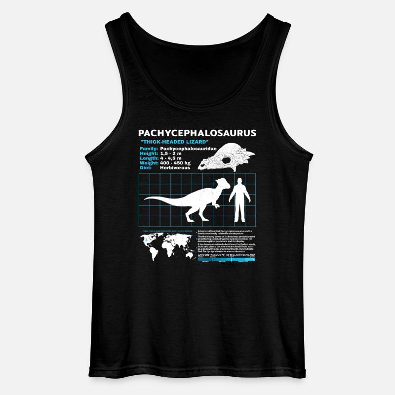 Pachycephalosaurus Fact Sheet - Gildan Men’s Tank Top - black