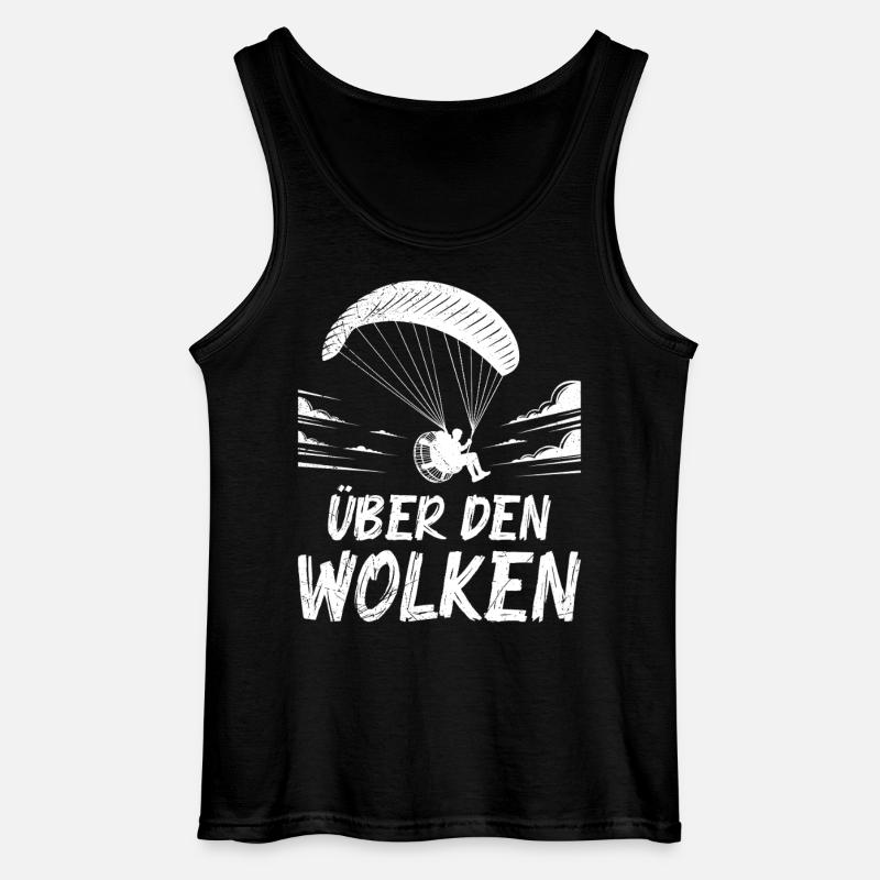Paraglider ABOVE THE CLOUDS Fun - Gildan Men’s Tank Top - black