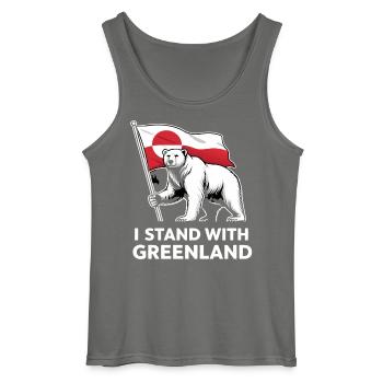 Greenland Polar Bear Flag - Gildan Men’s Tank Top - charcoal grey - Front - AI Model Male 185 dark (185cm)