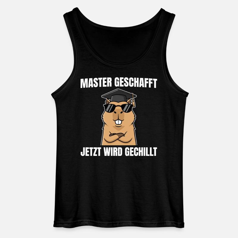 Master Passed Capybara Master's Exam - Gildan Men’s Tank Top - black