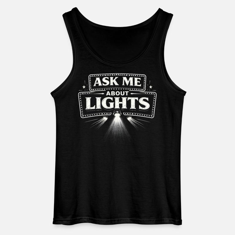 Lichttechniker Ask Me About Lights - Gildan Men’s Tank Top - black