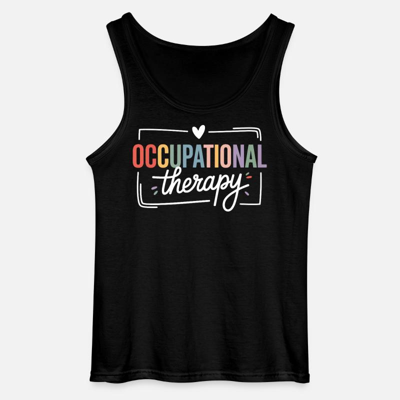 Farbige Berufstherapie Typografie - Gildan Männer Tank Top - Schwarz