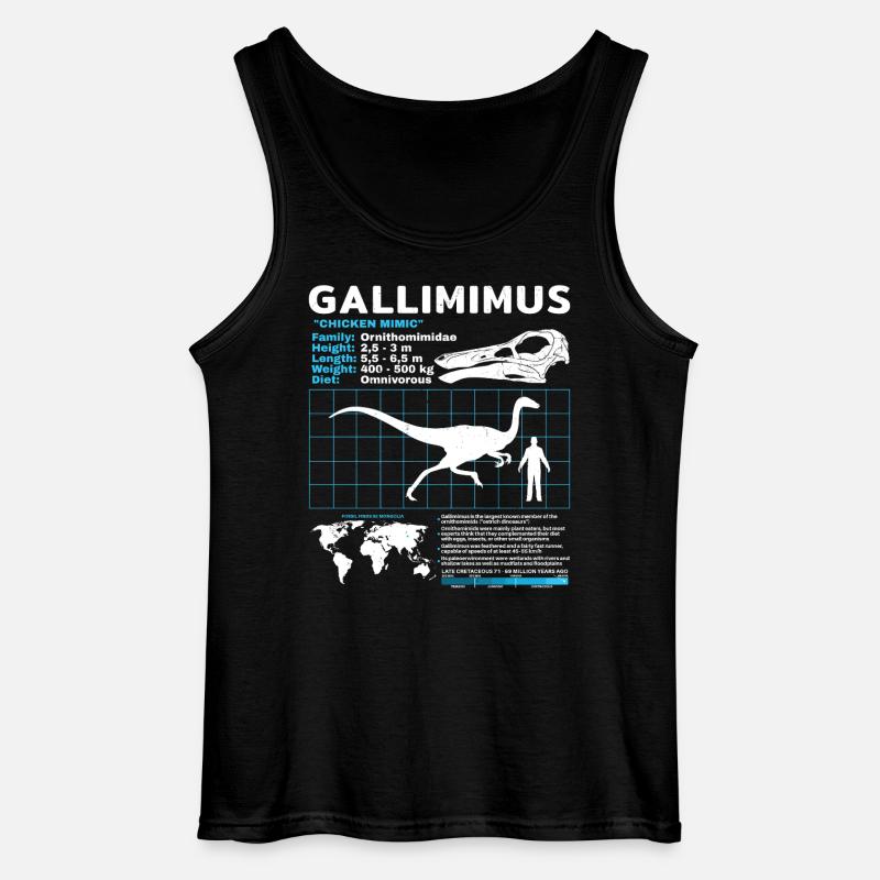 Gallimimus Fact Sheet - Gildan Männer Tank Top - Schwarz