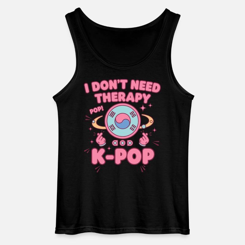 Jeg har ikke brug for terapi Pop K-Pop Koreanske musikfans - Gildan tanktop til mænd - sort