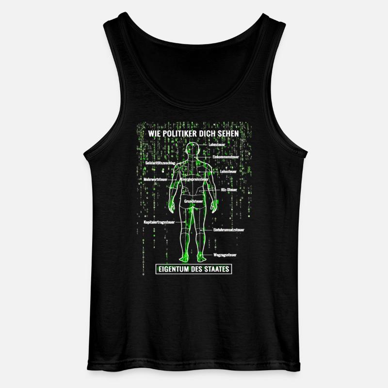 Systemfehler Steuerzahler - Matrix Zerlegeplan  - Gildan Männer Tank Top - Schwarz