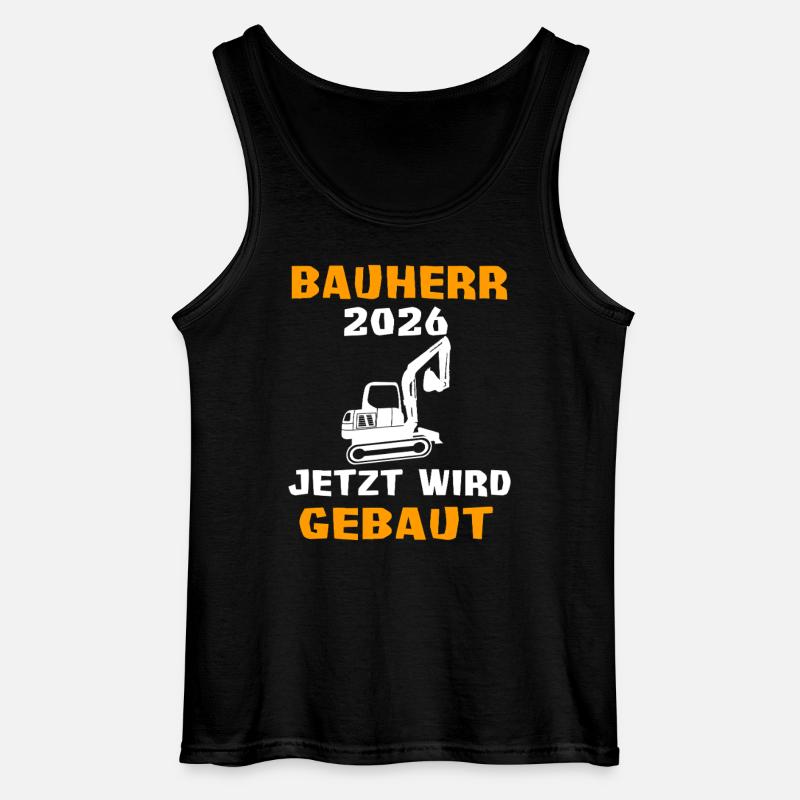 Bauherr Bagger Hausbau Traumhaus - Gildan Männer Tank Top - Schwarz