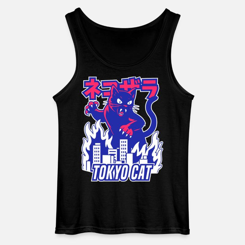 Retro Monster Katze - Gildan Männer Tank Top - Schwarz