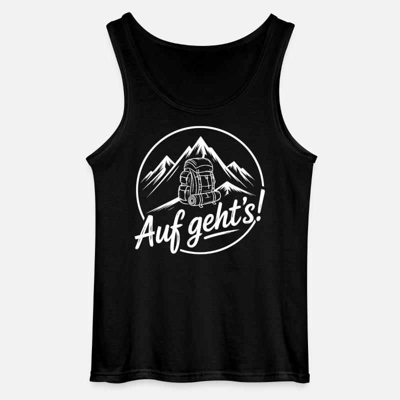 Auf geht's Bergabenteuer - Gildan Männer Tank Top - Schwarz