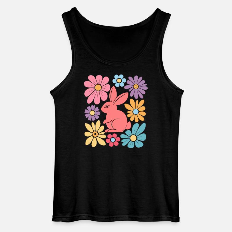 Happy Easter Bunny Boho - Gildan Men’s Tank Top - black