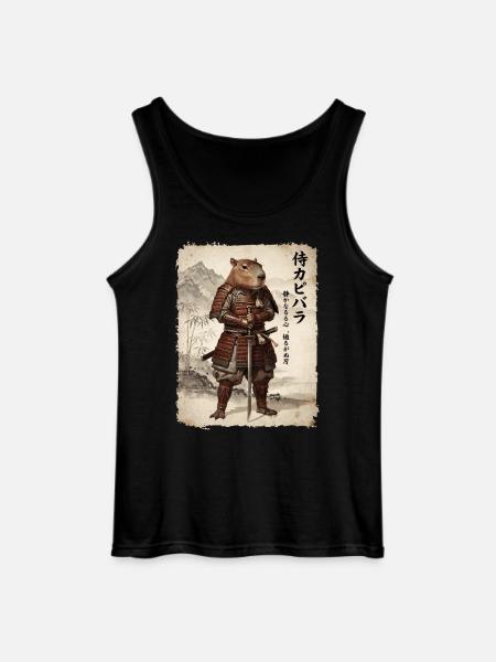 Samurai, Capybara, Japanese Art, Anime - Gildan Men’s Tank Top - black