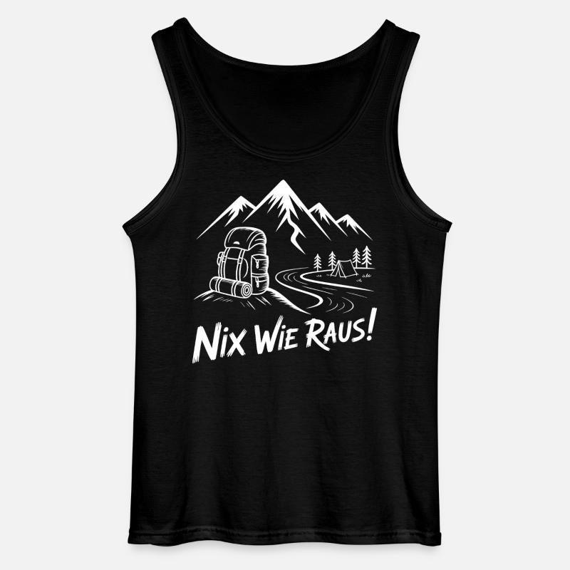 Nix Wie Raus Bergwanderabenteuer - Gildan Männer Tank Top - Schwarz