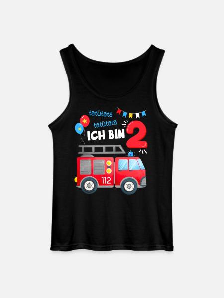 Fire Brigade 2 Years Second Birthday Boy Outfit - Gildan Men’s Tank Top - black