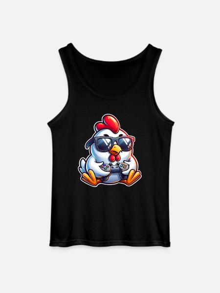 Gamer Huhn mit Controller - Gildan Männer Tank Top - Schwarz