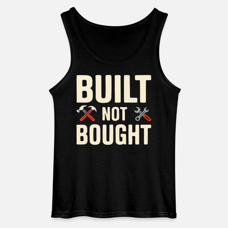 Built Not Bought Maker Statement - Gildan Männer Tank Top - Schwarz
