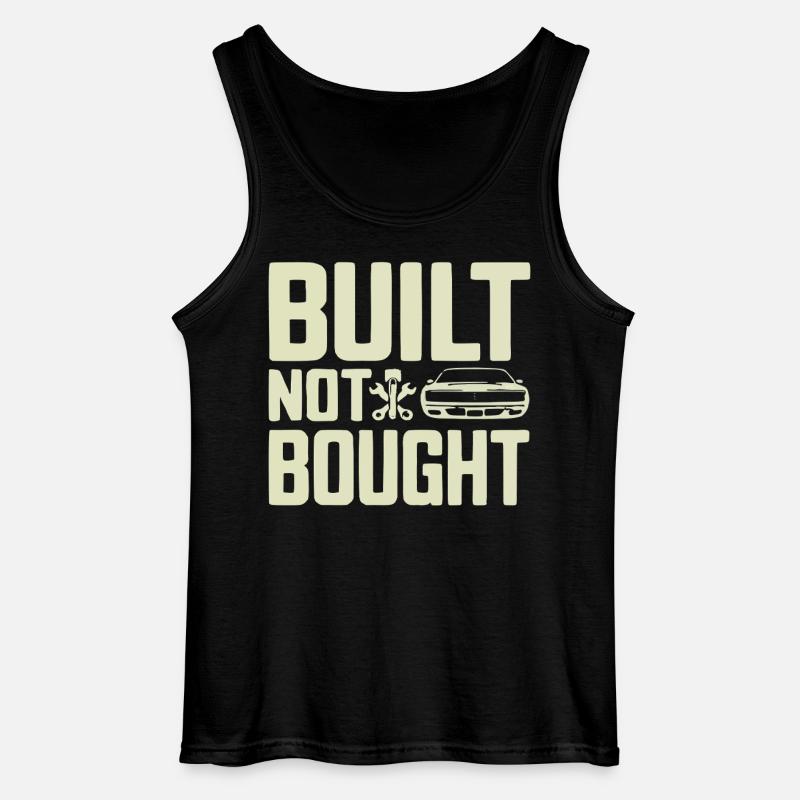 Built Not Bought Screwdriver Statement - Gildan Men’s Tank Top - black